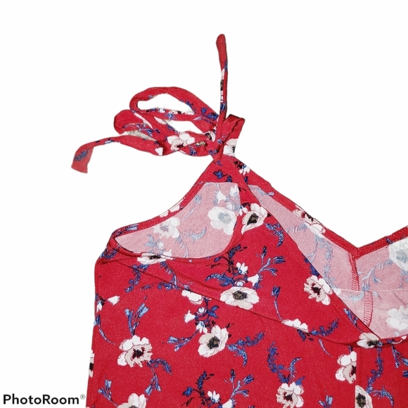 EST. 1946 Floral Shorts Romper with Spaghetti Tie Straps 464 - Picture 5 of 6